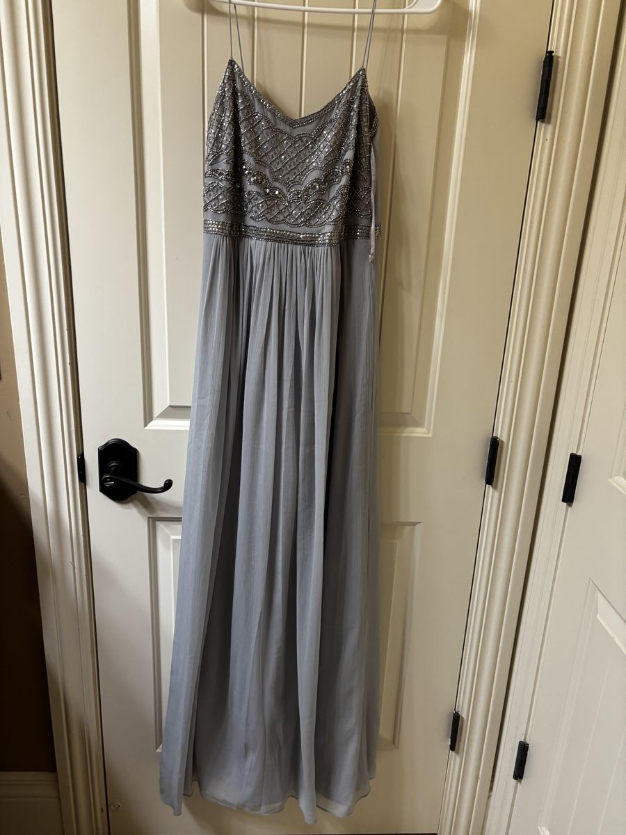 Silver Gray Formal Dress with Spaghetti Straps New with Tags