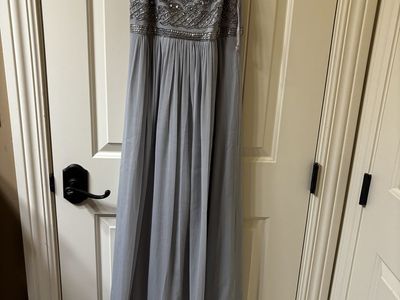Silver Gray Formal Dress with Spaghetti Straps New with Tags