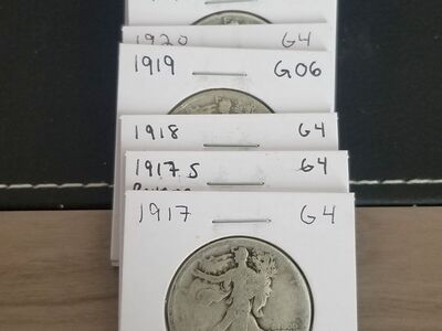 Walking Liberty Half Dollars - early dates