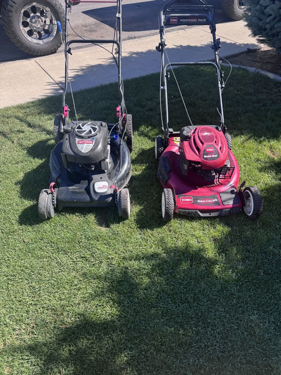 OBO 2 Used Lawn Mowers: Craftsman 6.75HP & Toro Recycler Personal Pace (Needs Repair)