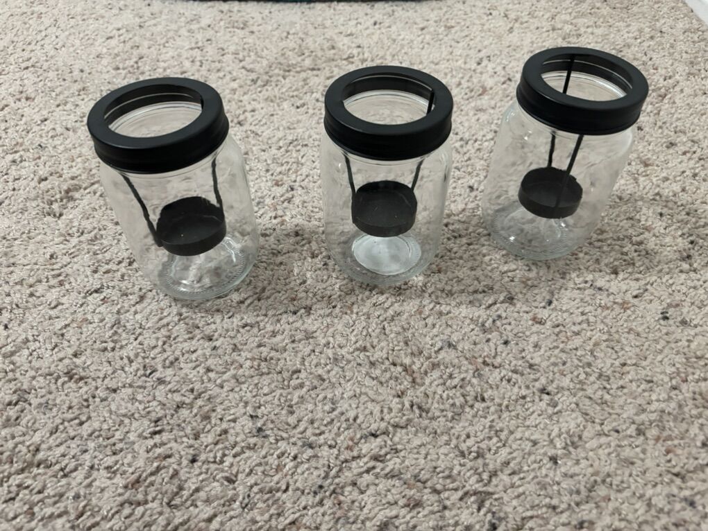 Set of 3 Mason Jar Tea Light Candle Holders