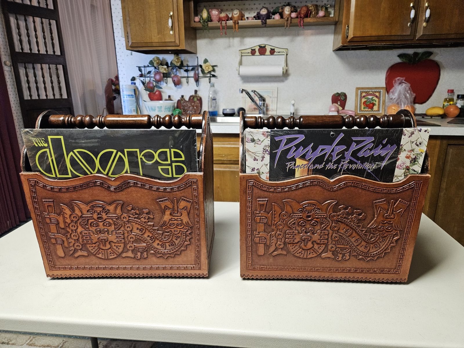 Vintage Handmade Vinyl LP Records or Magazine Holders from Peru