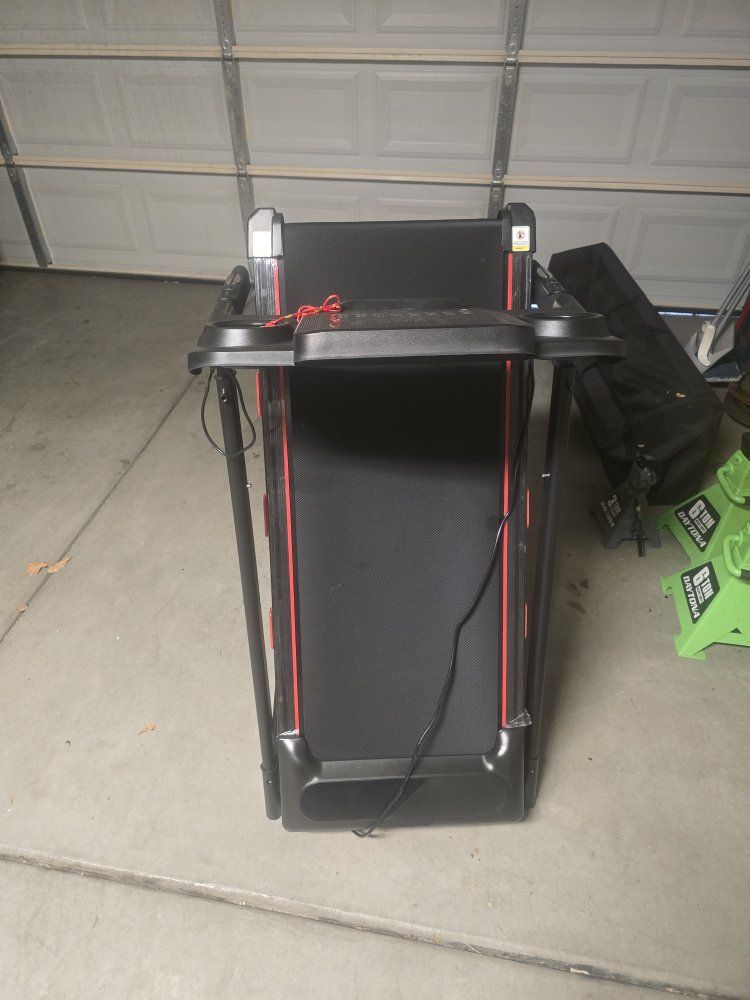 Folding Electric Treadmill with Digital Display and Cup Holders
