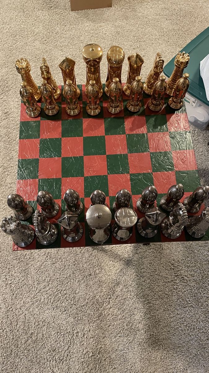 vintage ceramic chess set