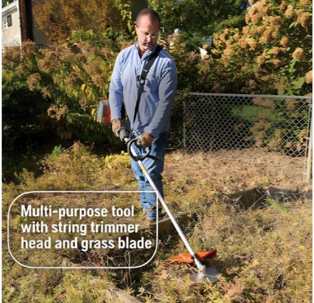 Husqvarna 122RJ Brushcutter, Multi-Purpose Gas Brush Cutter Tool with String Trimmer Head and Grass Blade, Includes Adjustable H