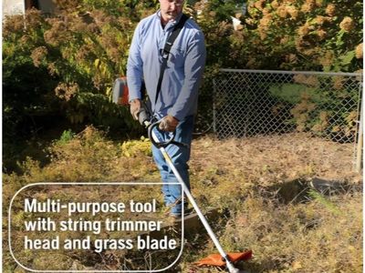 Husqvarna 122RJ Brushcutter, Multi-Purpose Gas Brush Cutter Tool with String Trimmer Head and Grass Blade, Includes Adjustable H