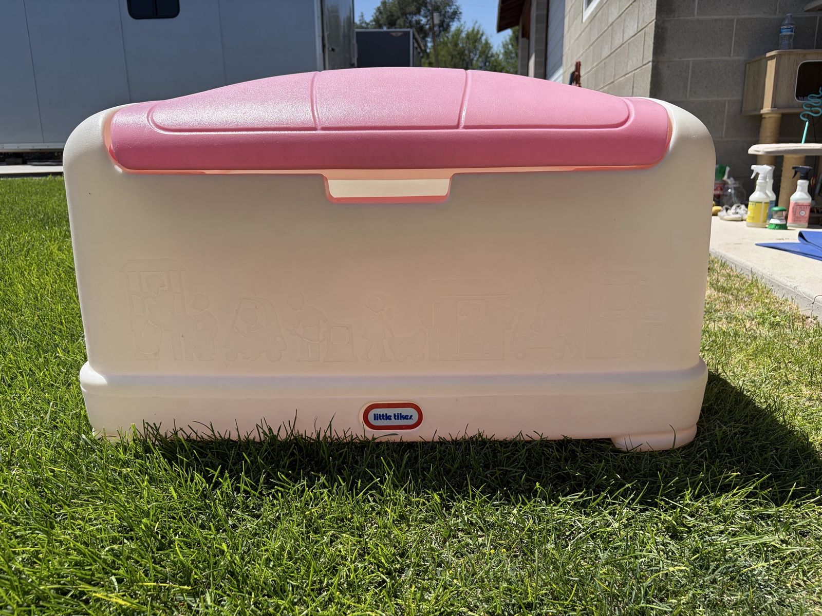 Little Tikes Pink and White Plastic Toy Chest Storage Box