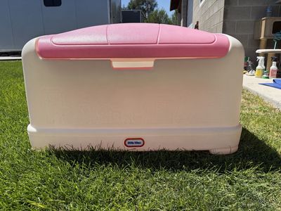 Little Tikes Pink and White Plastic Toy Chest Storage Box