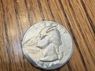 Rare 1994-P Washington Quarter - Major Genuine Split/Defective Planchet Mint Error