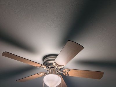 Ceiling Fan with Light Fixture and Wood Grain Blades