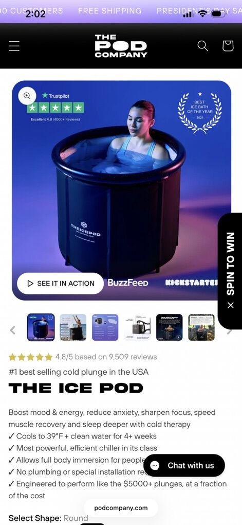 Ice Pod Cold Plunge Tub