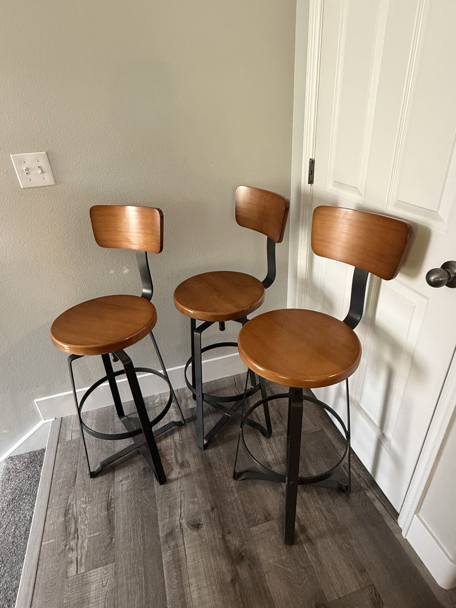 West Elm Adjustable Industrial Swivel Stools