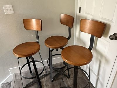West Elm Adjustable Industrial Swivel Stools