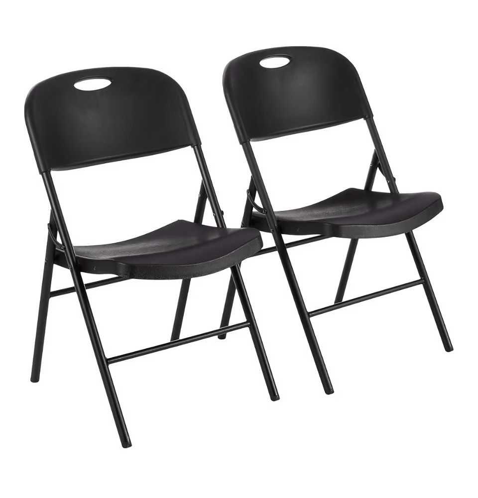2 new Foldable Portable Plastic stackable Chair