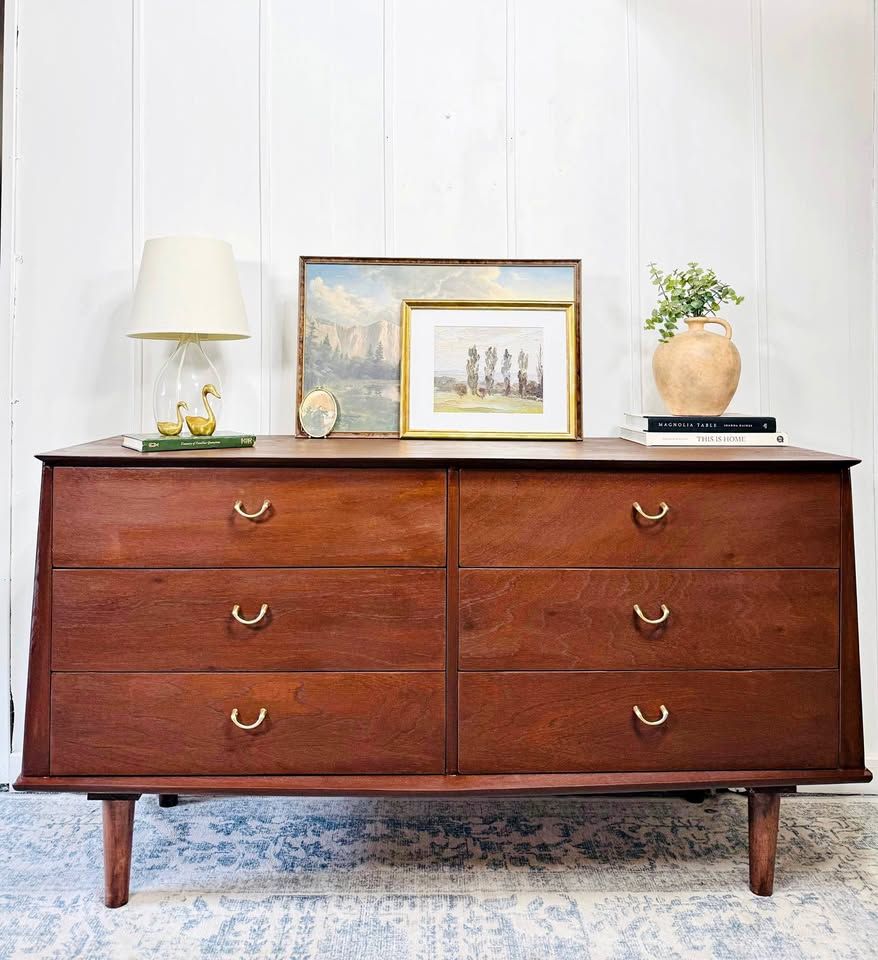 Vintage Albert Distinctive Modern Mid Century Modern 6 Drawer Dresser | Mid Century Modern Dresser