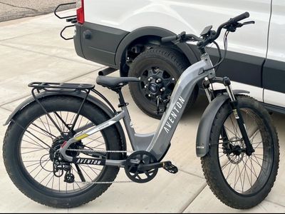 Aventon Aventure Step-over LRG and Step-thought Med/Reg E-Bikes - Fat Tires, Integrated Battery, Rear Rack, Fenders
