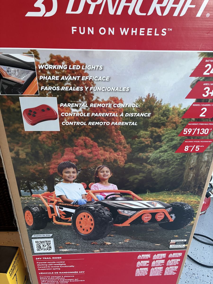 Brand New! Awesome Deal - Dynacraft 24V Powerslide Trail Rider Ride-On Toy Car - Orange/Black