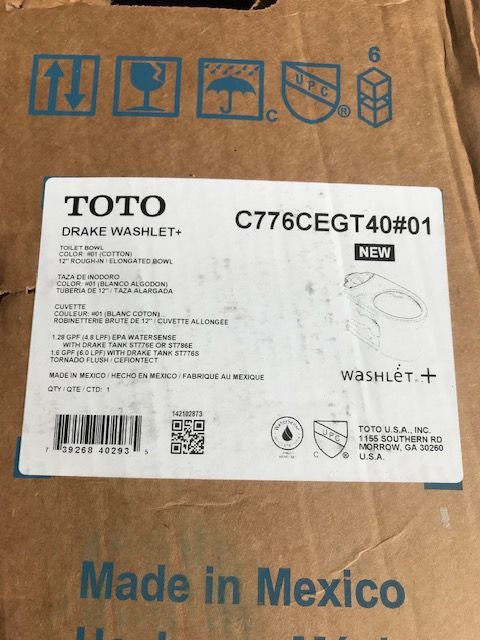 TOTO toilet base C776CEGT40#01 cotton color.