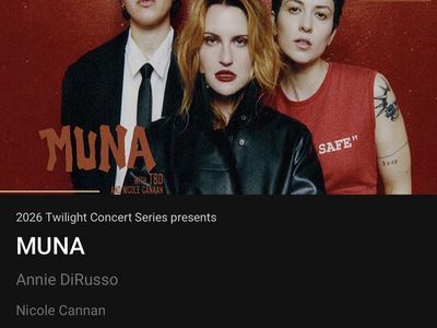 MUNA Concert Ticket - Twilight Concert Series at Civic Center - Aug 4, 2026