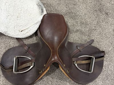 Used Leather Horse Saddle - Brown English Style