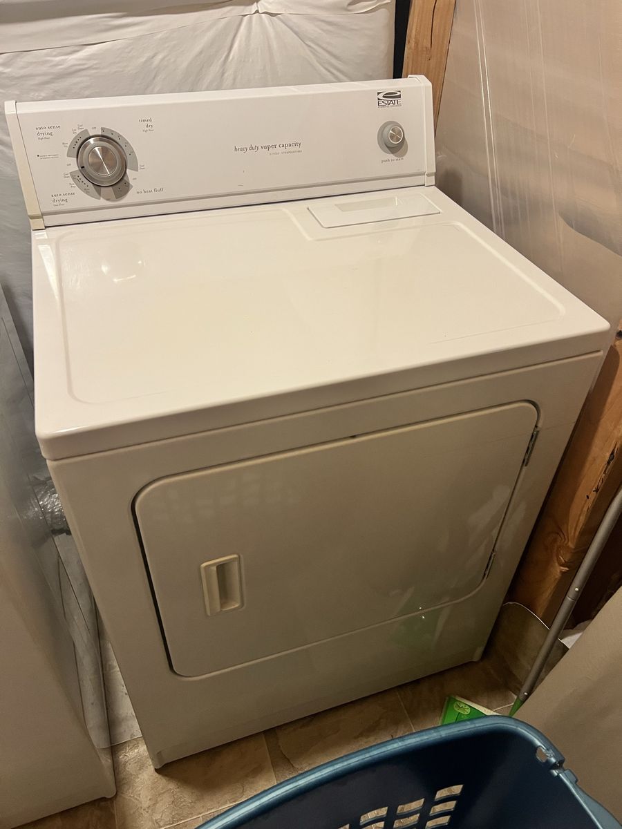 Estate Heavy Duty Super Capacity Washer and Dryer Set White
