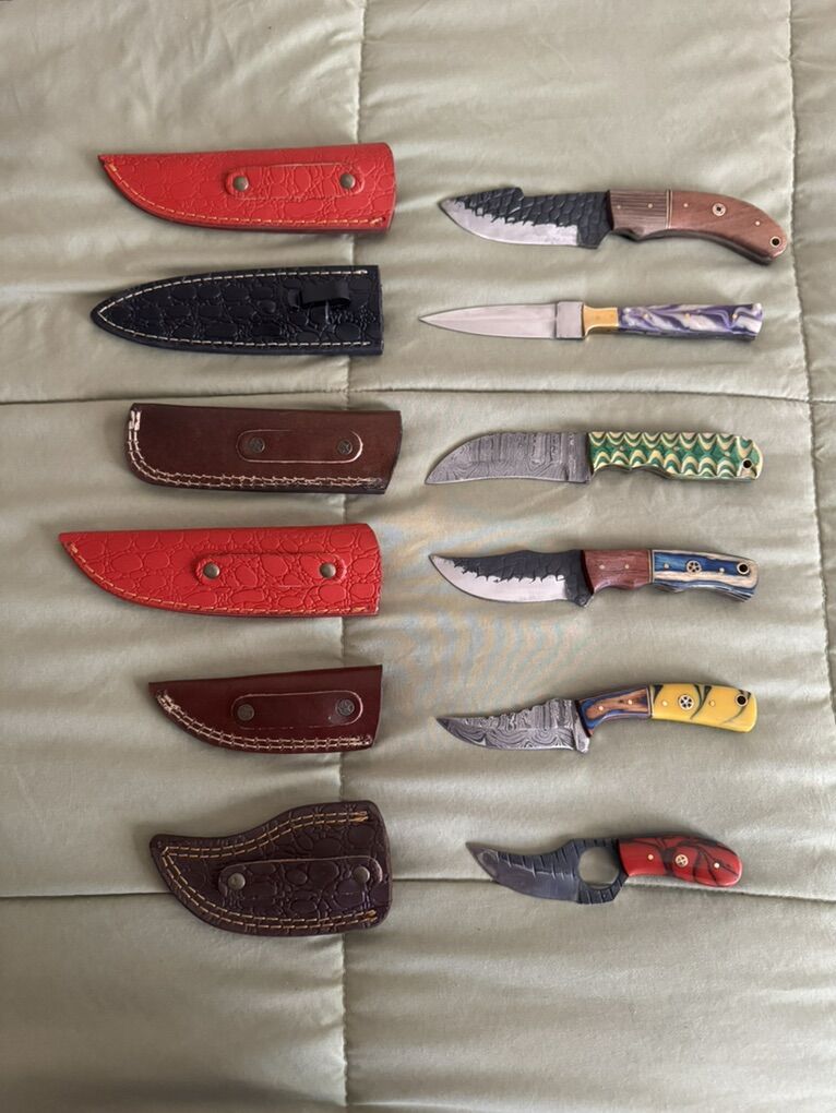 Custom Made Hunting Knives with Custom Sheaths