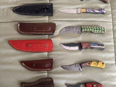 Custom Made Hunting Knives with Custom Sheaths