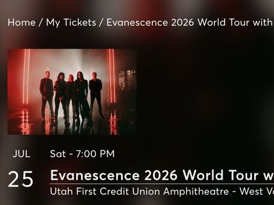 Evanescence LAWN Tickets (2 for $70; selling as a set; price firm)