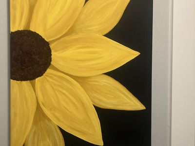 Handmade Sunflower Painting on Stretched Canvas