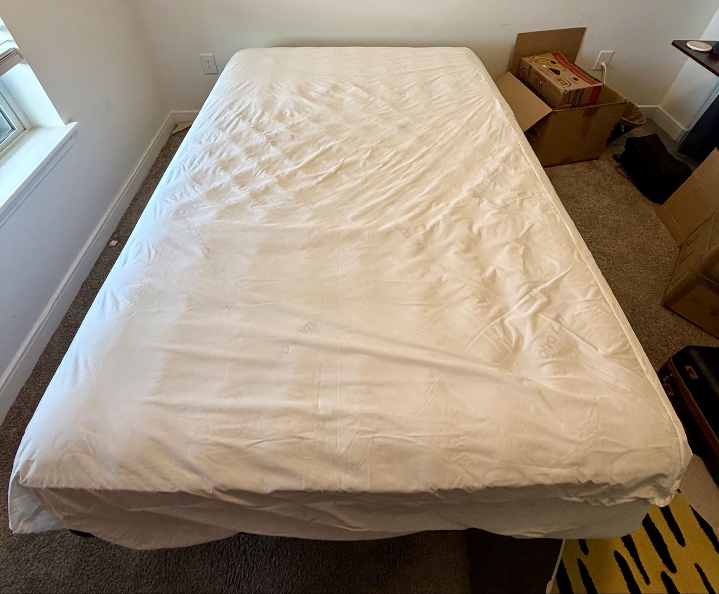 Full memory foam mattress and full-size black metal 2-piece foldable bed frame FREE DELIVERY MAY 30