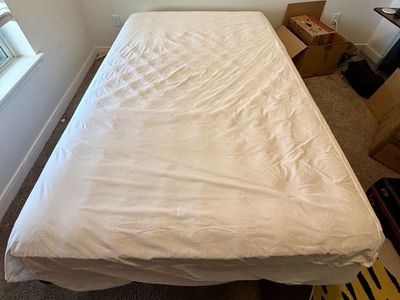 Full memory foam mattress and full-size black metal 2-piece foldable bed frame FREE DELIVERY MAY 30