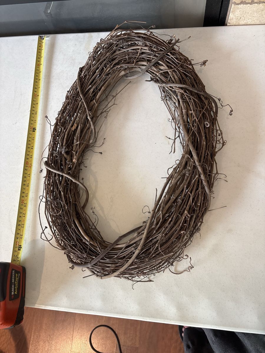 Dusty, Large Oval Grapevine Wreath Base - Natural Brown, 24 inches long