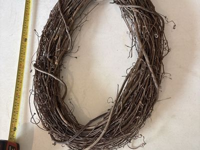 Dusty, Large Oval Grapevine Wreath Base - Natural Brown, 24 inches long