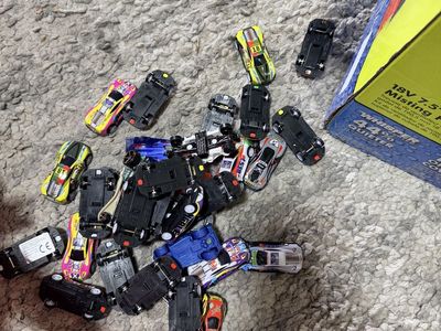 Racing car track with lots of cars