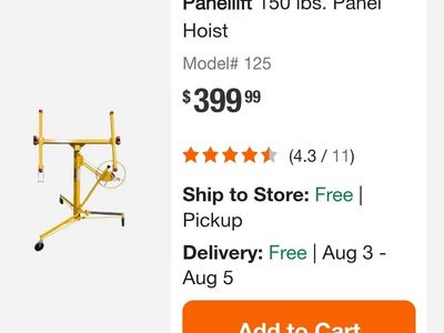 Panellift Model 125 sheetrock lift.