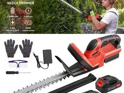 22Inch Cordless Hedge Trimmer Cordless Electric Hedge Trimmer w/2* 21V Battery