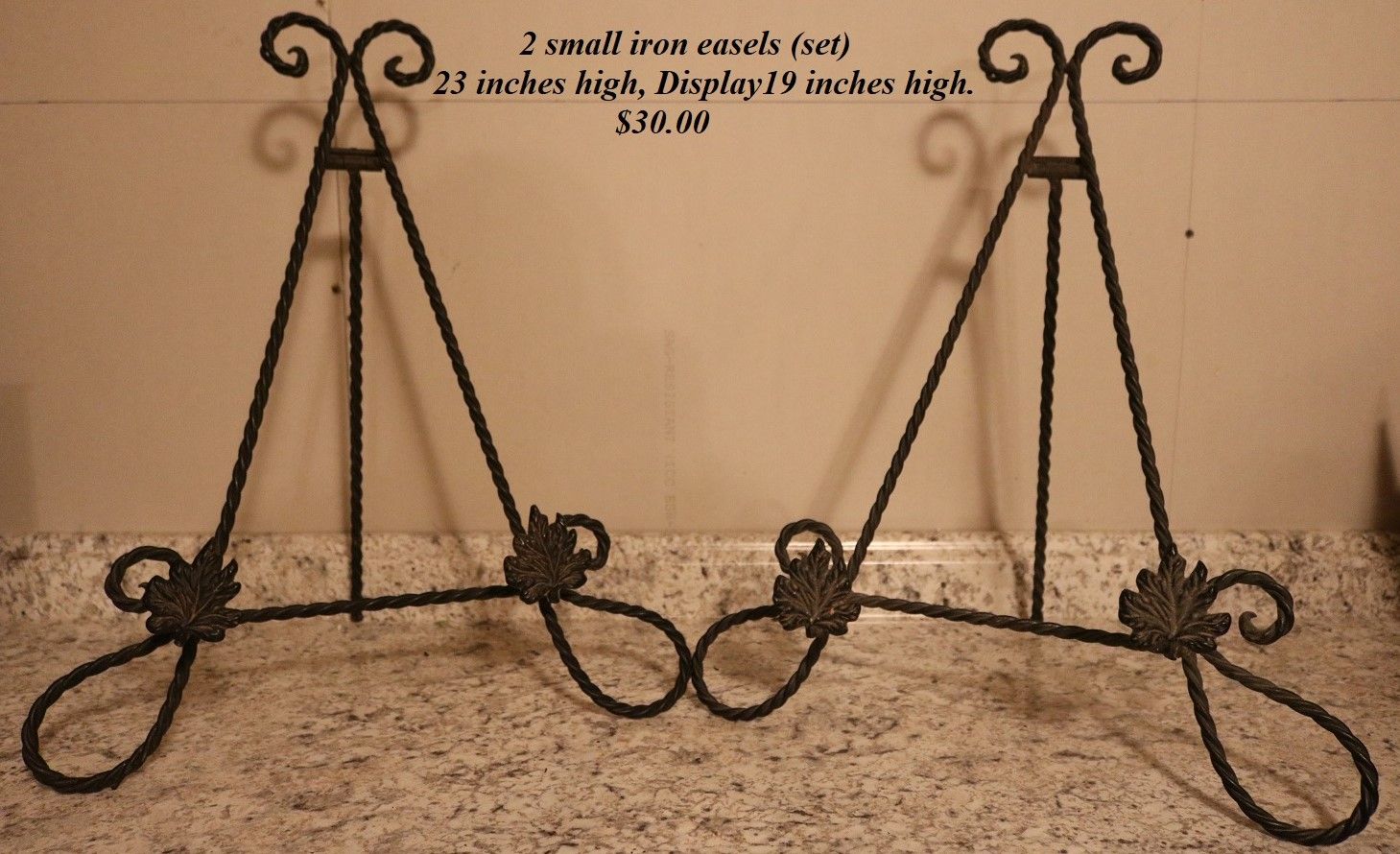 2 Small Wrought Iron Easels