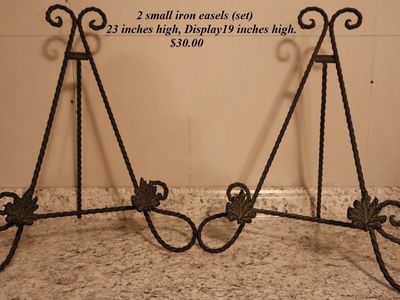 2 Small Wrought Iron Easels