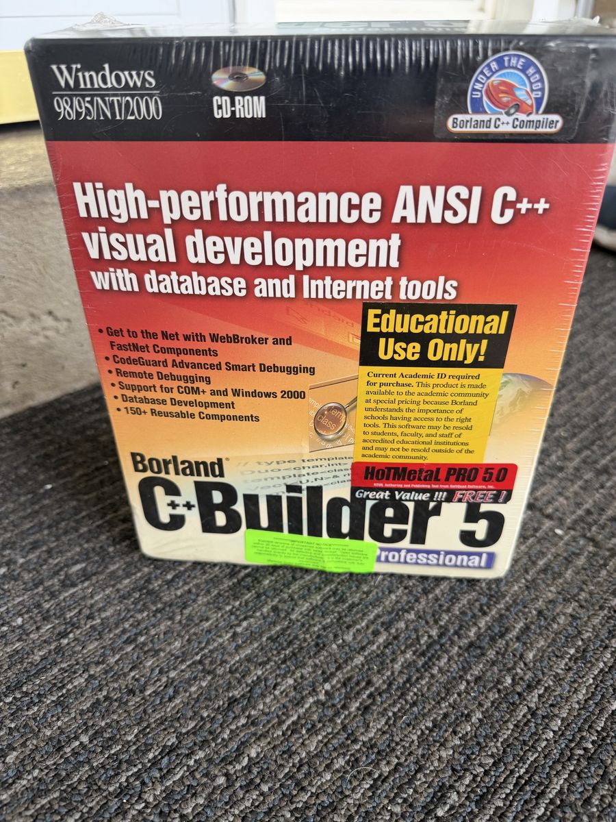 Borland C++Builder 5 Professional Educational CD-ROM Software Box