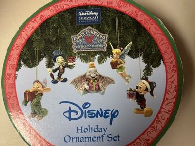 Jim Shore-Disney Traditions Jim Shore Holiday Ornament Set 5-Piece Collector Tin/Ornaments