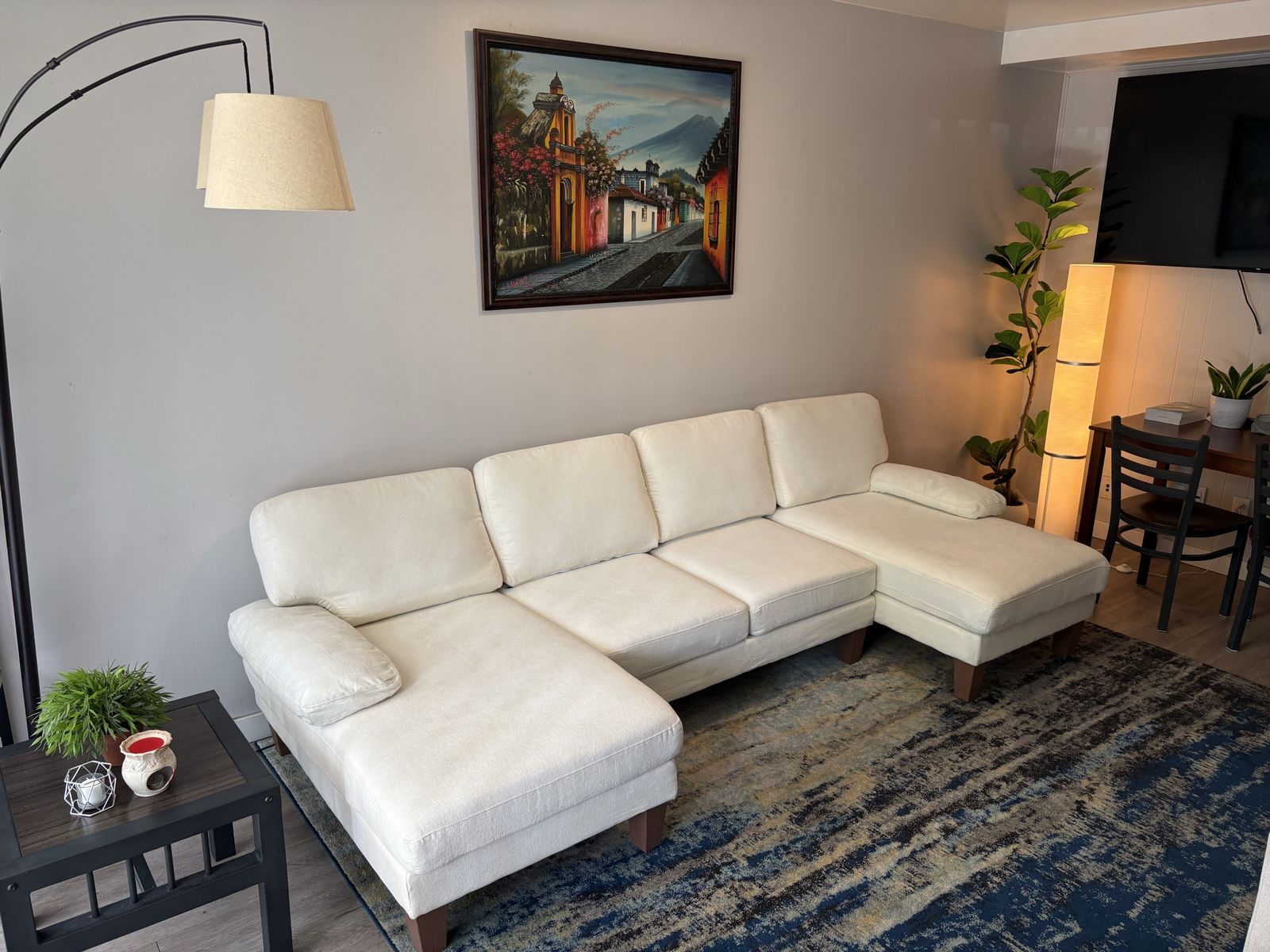 White U-Shaped Sectional