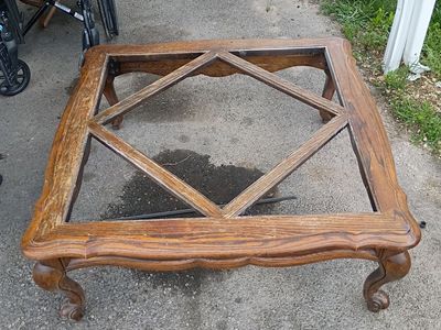 Solid wood antique coffee table. No glass. $40 bucks