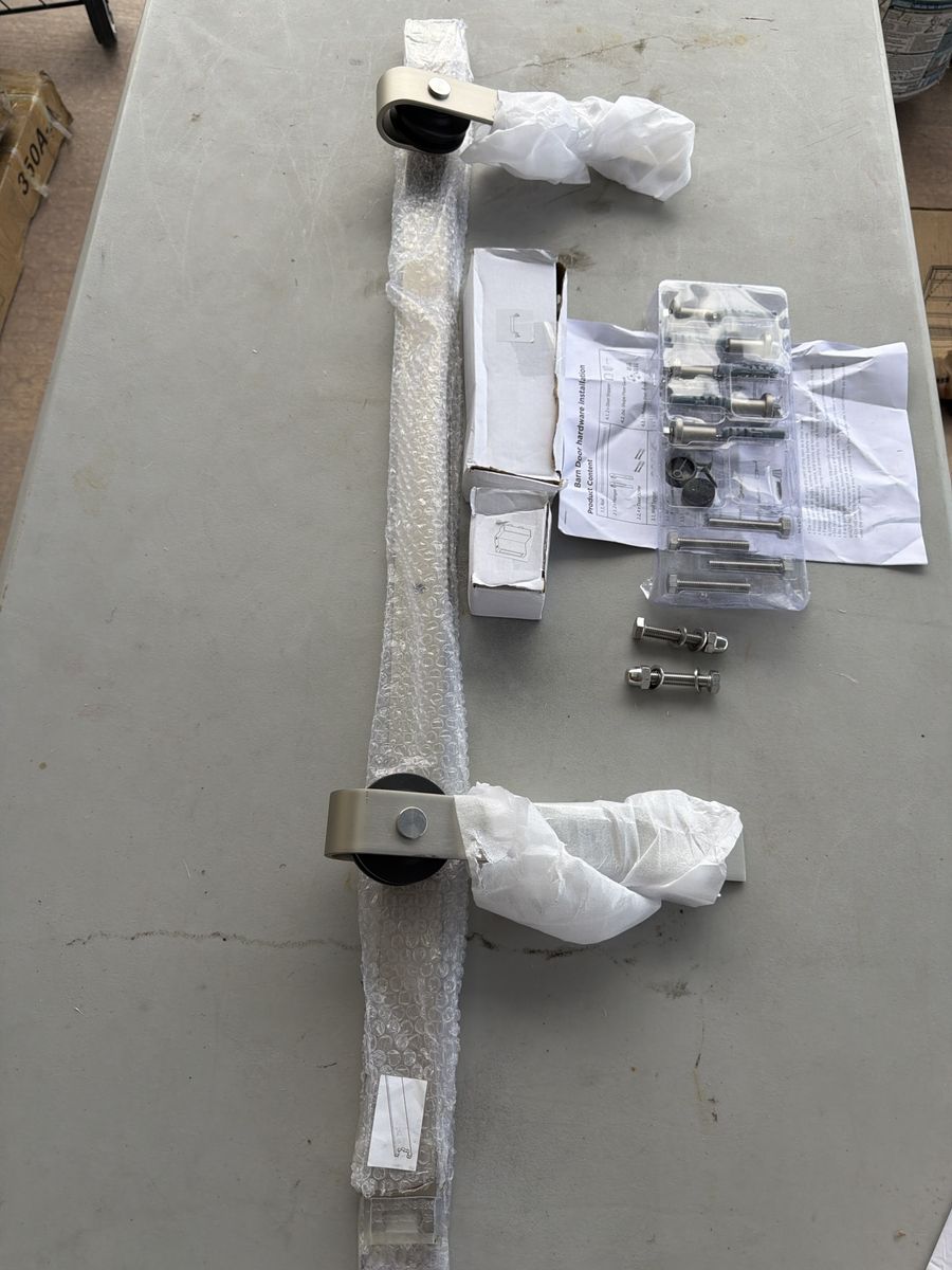 Sliding Barn Door Track Hardware Kit with Rollers and Screws