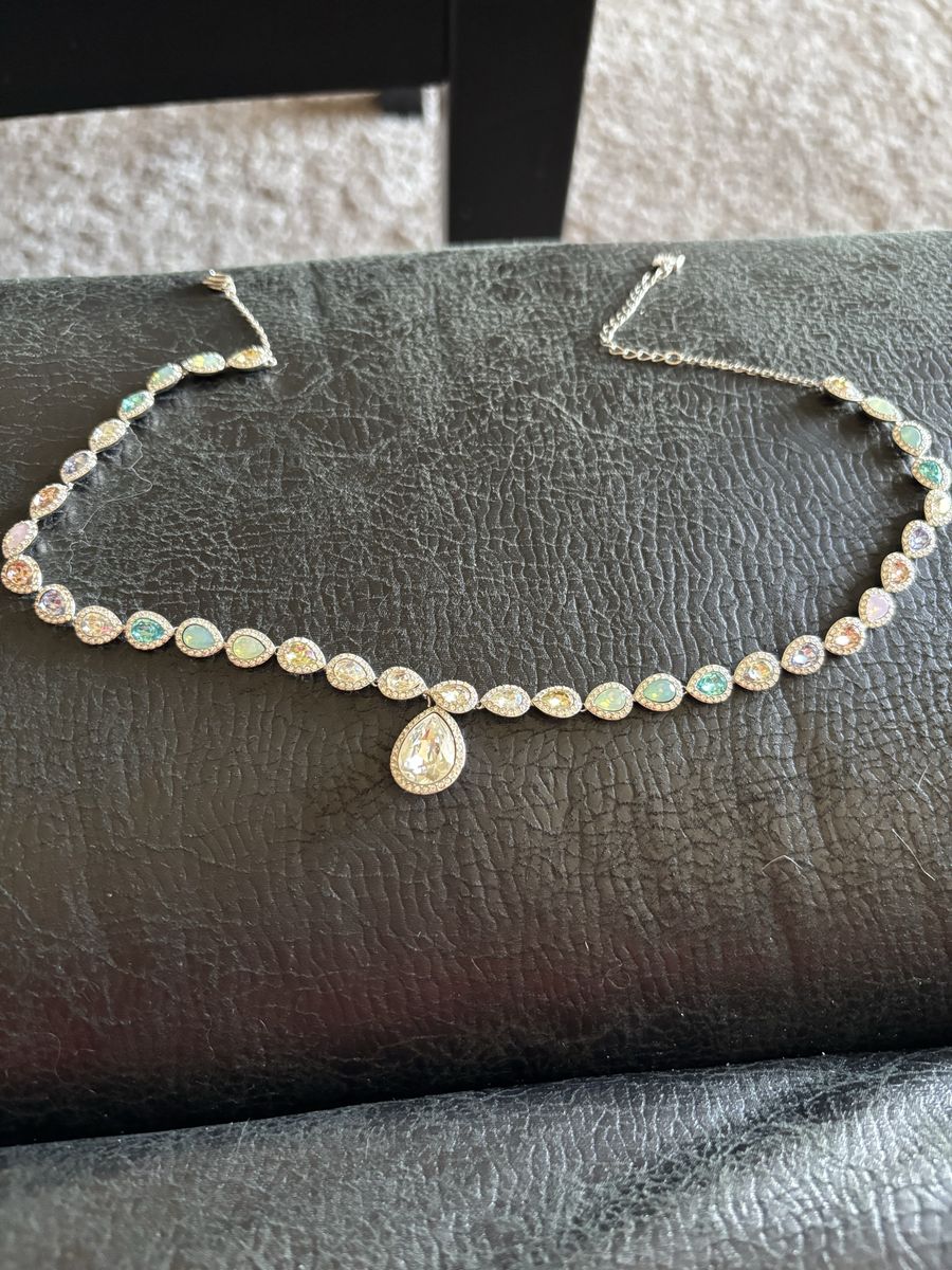 Swarovski multicolored stone necklace with huge ra