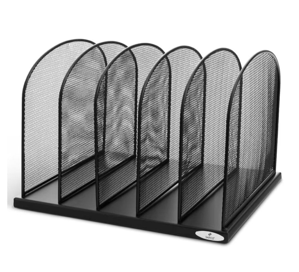 Safco Onyx Mesh Desk Organizer, 5 Upright Sections