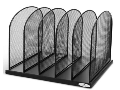 Safco Onyx Mesh Desk Organizer, 5 Upright Sections