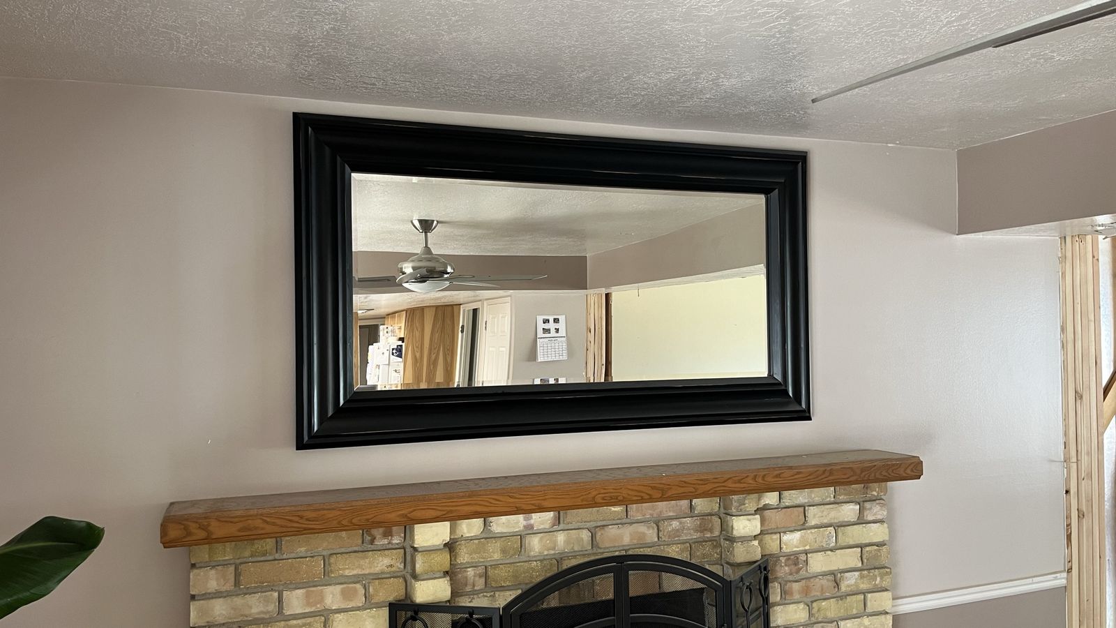 Large Black Framed Wall Mirror - Excellent Condition, Elegant Design for Home Decor