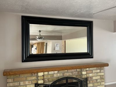 Large Black Framed Wall Mirror - Excellent Condition, Elegant Design for Home Decor