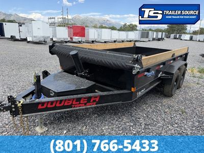 Double A Excel Series ELP 7x14 ft Dump Trailer 20" Sides 15.4K GVWR I-Beam Frame, Telescopic, Wireles Remote