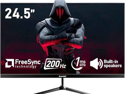 Gawfolk 24.5 Inch 200Hz Gaming Monitor, FHD 1080p screen, Built-in speakers, 1ms without Bezel